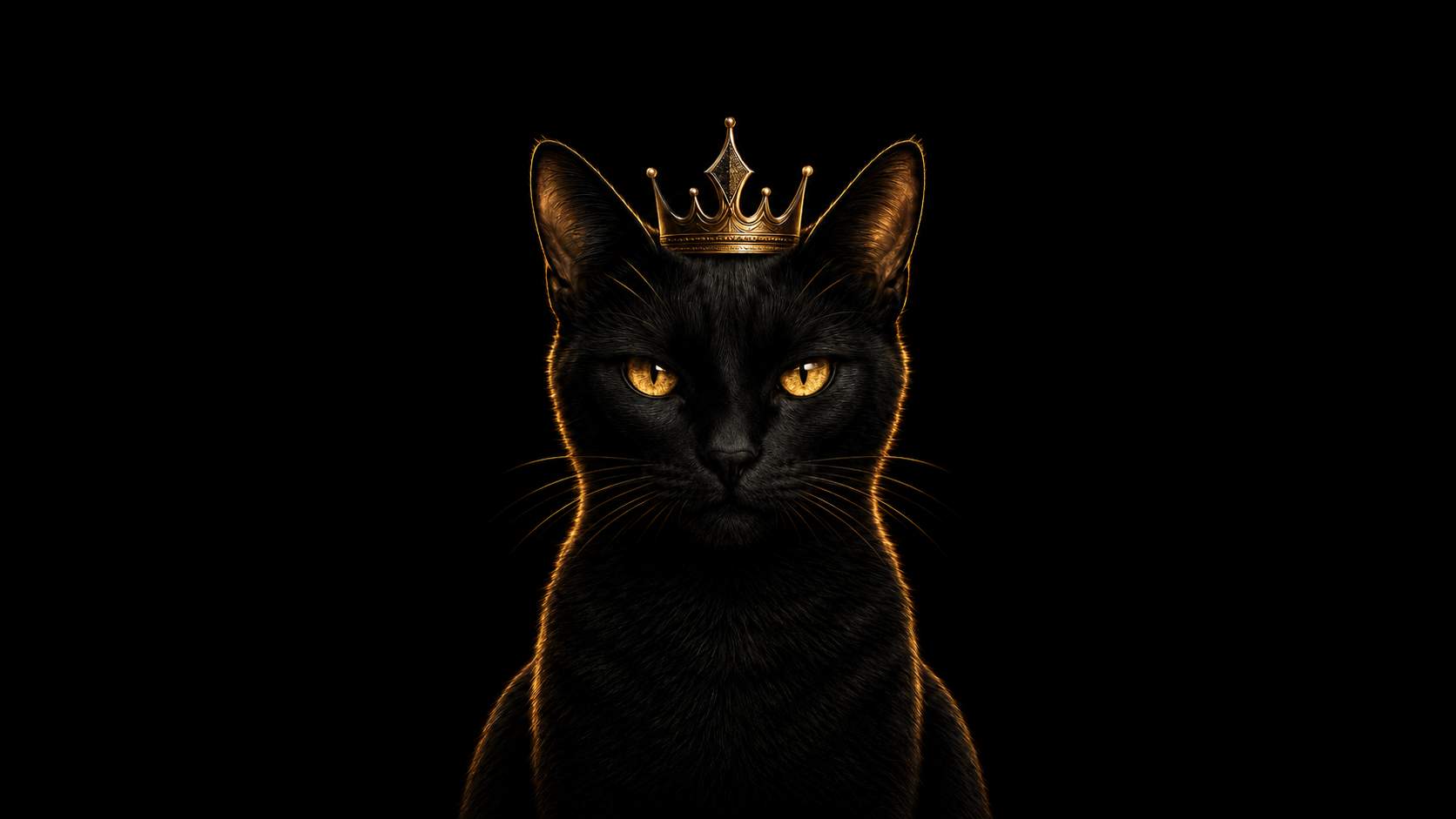 Gato negro coronado, símbolo de El Gato Negro en Jacó